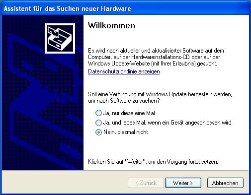 Figure 1.11: USB Driver Installation Step 1