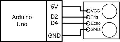  Arduino and ultrasound proximity sensor circuit