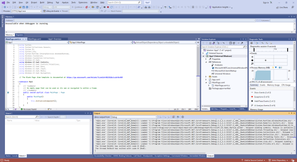  Hello Application debugging view