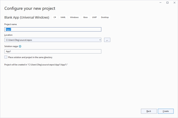 Configure new project
