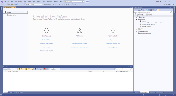  VS 2022 project environment view