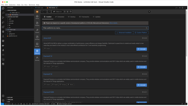  VSCode with PlatformIO: toolchain management