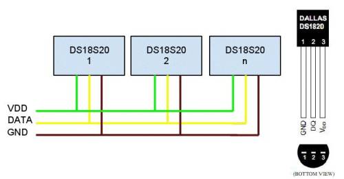 1-wire sensor connection