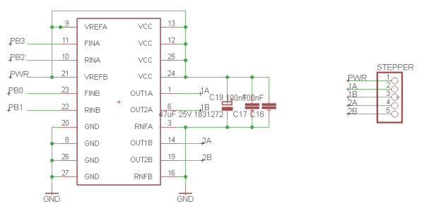 Samm-mootori ühendamine
