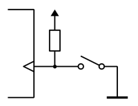 Lüliti ühendusskeem //pull-up// takistiga
